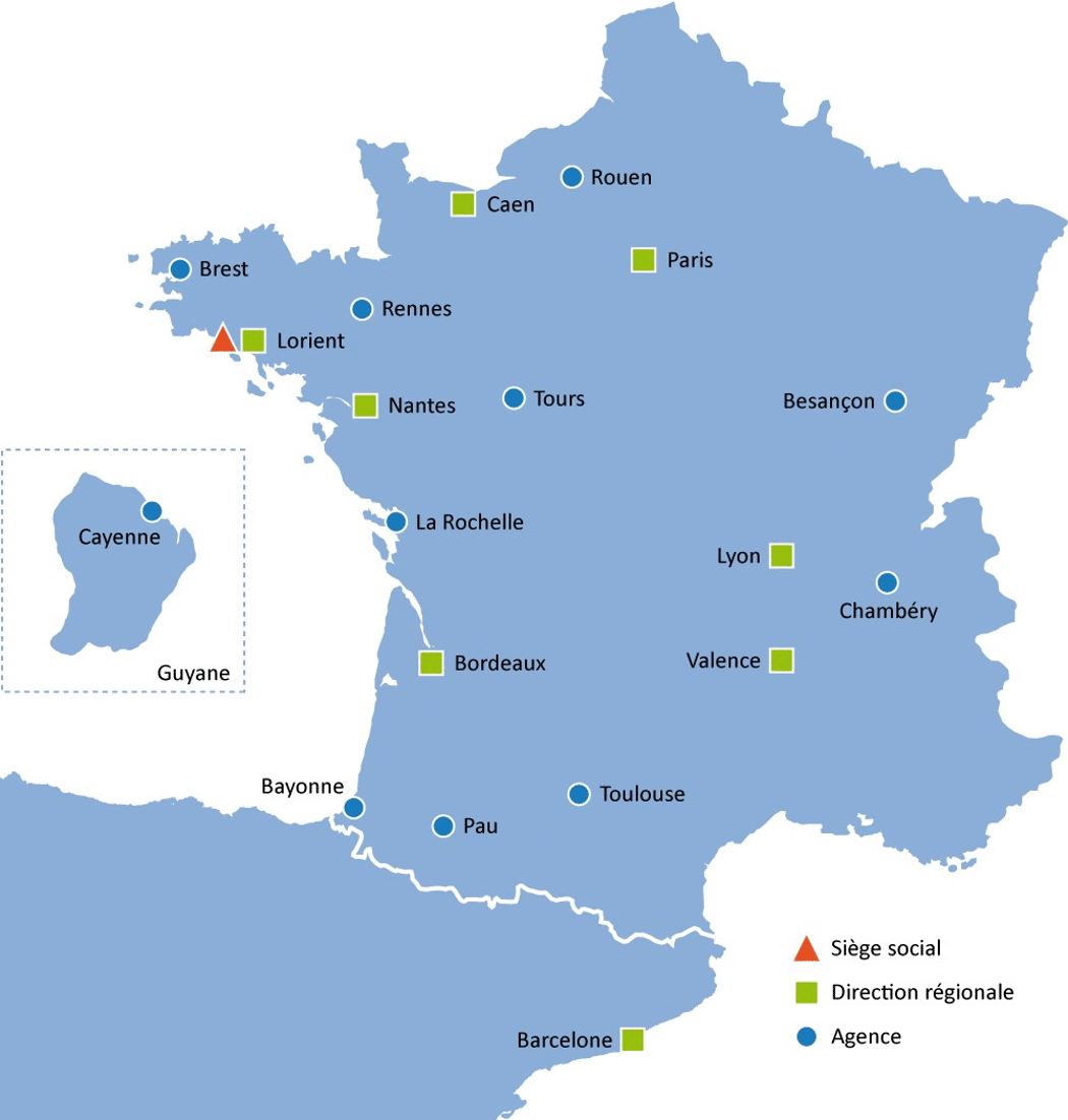 Carte des agences